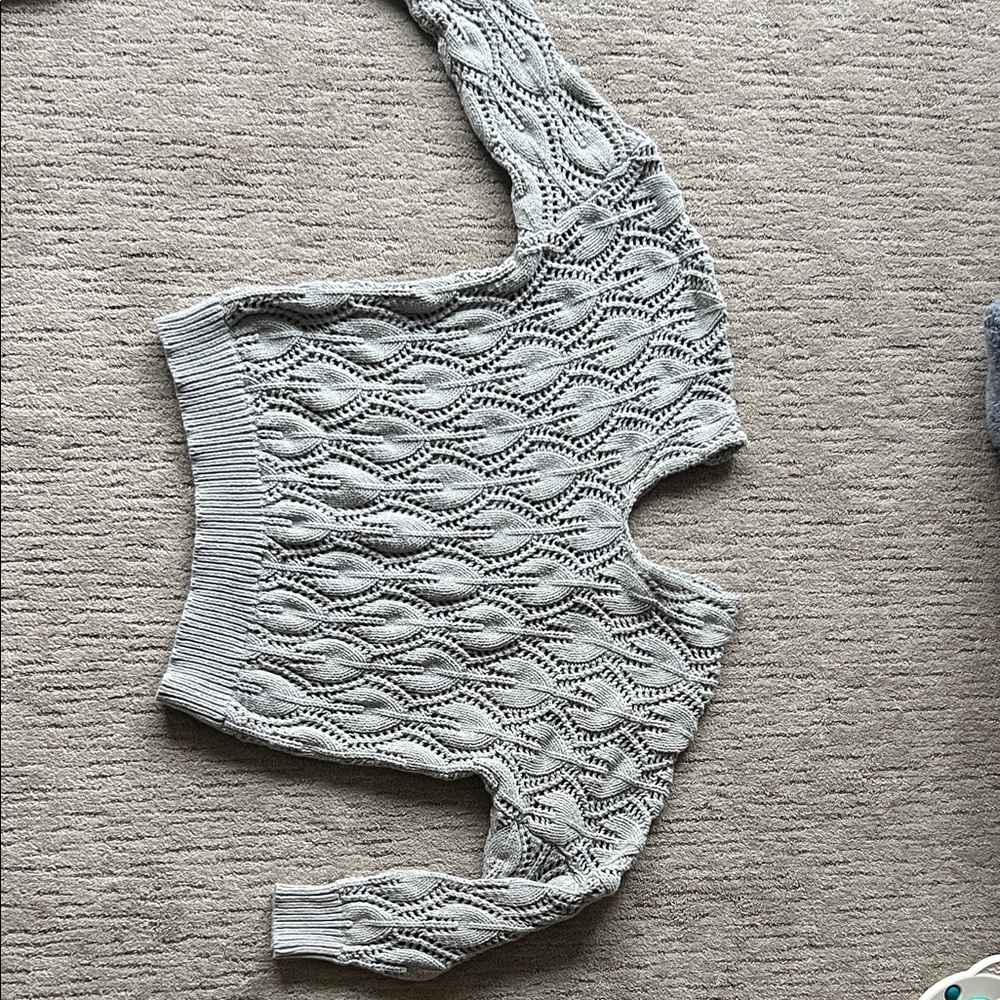 Cable Knit Sweater in Gray